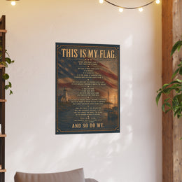 Patriotic Wall Art | This Is My Flag Coastal Lighthouse Rolled Poster | Veteran-Owned | Liberty & Victory Co.
