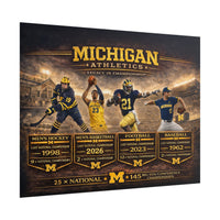 Michigan Wolverines Poster | University of Michigan Legacy in Sports Championship Wall Art | Victory-One | Liberty & Victory