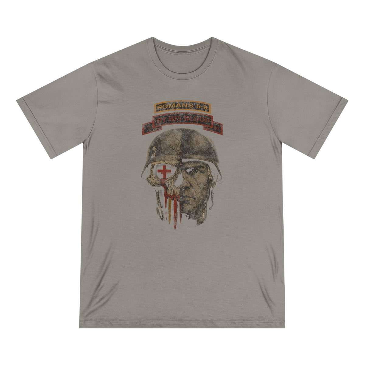 Through Him Elite Romans 5:9 Warrior T-Shirt