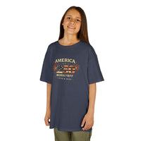 Patriotic Kids T-Shirt | America 250 Born Free Fireworks | Liberty & Victory