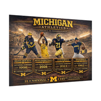 Michigan Wolverines Poster | University of Michigan Legacy in Sports Championship Wall Art | Victory-One | Liberty & Victory