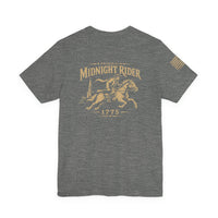 Midnight Rider Graphic Tee — Vintage Paul Revere Tribute T‑Shirt (1775)