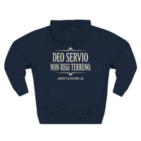 Christian Patriotic Hoodie | Deo Servio — Front & Back Graphic | Everyday Essentials | Liberty-In-One | Liberty & Victory