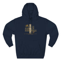 Faith & Sport | Fall Family Football — Hoodie | Faith Runs Through It-Notre Dame Edition | Game Day Faith Hoodie | Veteran-Owned Small Business | Liberty & Victory Co.