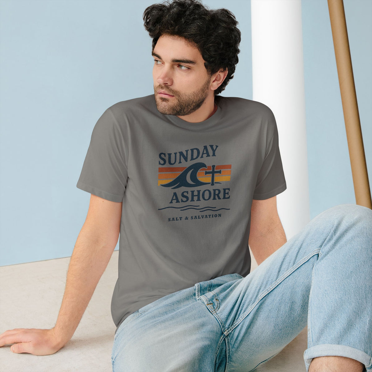Sunday Ashore T-Shirt — Vintage Coastal Surf Tee