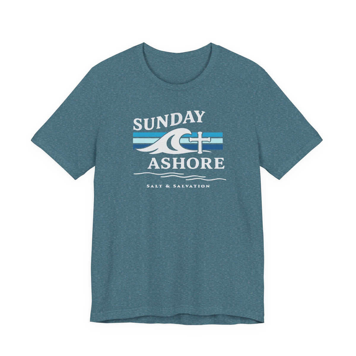 Sunday Ashore Beach Tee | Coastal Surf Faith T-Shirt