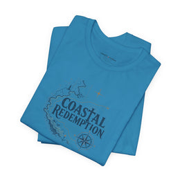 Coastal Faith T-Shirt | Coastal Redemption Nautical Chart Compass Tee | Salt & Salvation | Veteran-Owned | Liberty & Victory Co.