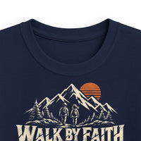 Mountain Faith | Walk by Faith — Siblings Edition Youth T-Shirt Mountain Graphic | Veteran-Owned Small Business | Liberty & Victory Co.
