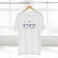 Patriotic Christian T-Shirt | 1776–2026 One Nation In God We Trust Flag | Signature Line | Liberty & Victory Co.