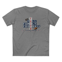 Faith & Sport | Fall Family Football — T-Shirt Faith Runs Through It-New England Edition | Game Day Faith Tee | Veteran-Owned Small Business | Liberty & Victory Co.