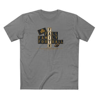 Faith & Sport | Fall Family Football — T-Shirt Faith Runs Through It-Notre Dame Edition | Game Day Faith Tee | Veteran-Owned Small Business | Liberty & Victory Co.