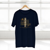 Faith & Sport | Fall Family Football — T-Shirt Faith Runs Through It-Notre Dame Edition | Game Day Faith Tee | Veteran-Owned Small Business | Liberty & Victory Co.