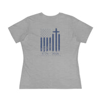 Christian Patriotic Women's T-Shirt | One Nation 1776–2026 Flag & Cross Anniversary Tee | Veteran-Owned | Liberty & Victory Co.