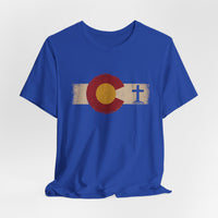 Christian T-Shirt | Colorado Flag Cross | Faith & State Graphic Tee | 1776 Founders Line | Veteran-Owned | Liberty & Victory Co.