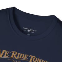 Midnight Rider T-Shirt — We Ride Tonight Motorcycle Club Vintage Flag Tee