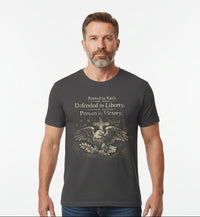 Christian Patriotic T-Shirt | Rooted in Faith Eagle Tee | Designed & Delivered in the USA | Liberty & Victory