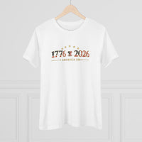 Women's Patriotic T-Shirt | 1776–2026 America 250th Anniversary Relaxed Fit Tee | Veteran-Owned | Liberty & Victory Co.