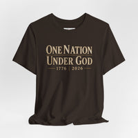Christian Patriotic T-Shirt | One Nation Under God 1776–2026 USA 250 Founders Line | Veteran-Owned | Liberty & Victory Co.