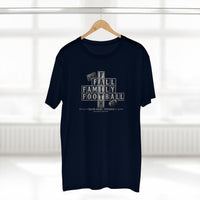 Faith & Sport | Fall Family Football — T-Shirt Faith Runs Through It-Dallas Edition | Game Day Faith Tee | Veteran-Owned Small Business | Liberty & Victory Co.