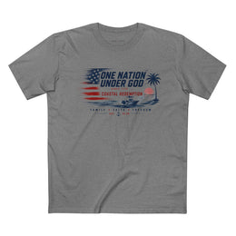 Salt & Salvation Patriotic T-Shirt | One Nation Under God × Coastal Redemption | Family Faith Freedom | Signature Line | Veteran-Owned | Liberty & Victory Co.