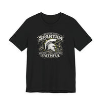 Faith & Sport T-Shirt | Spartan Faithful Helmet Graphic Tee | Victory-In-One | Liberty & Victory