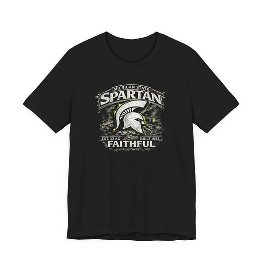 Faith & Sport T-Shirt | Spartan Faithful Helmet Graphic Tee | Victory-In-One | Liberty & Victory