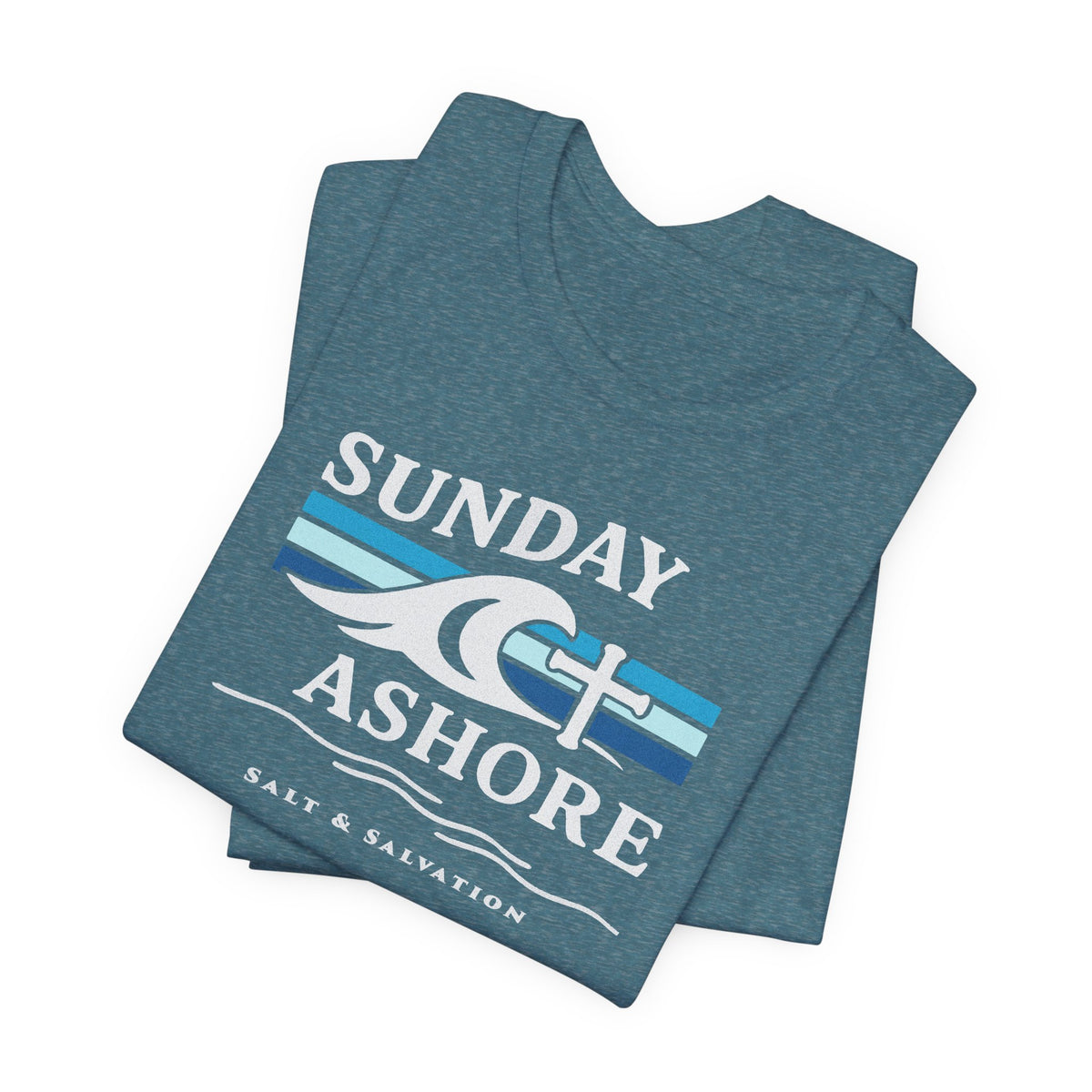 Sunday Ashore Beach Tee | Coastal Surf Faith T-Shirt