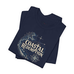 Coastal Faith T-Shirt | Coastal Redemption Nautical Chart Compass Tee | Salt & Salvation | Veteran-Owned | Liberty & Victory Co.