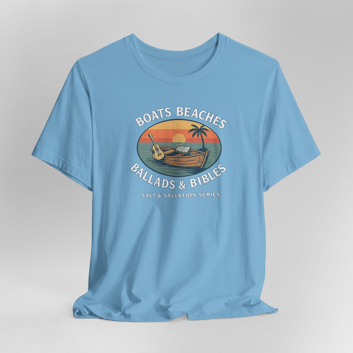 Boats, Beaches, Ballads & Bibles-Retro Faith Tee