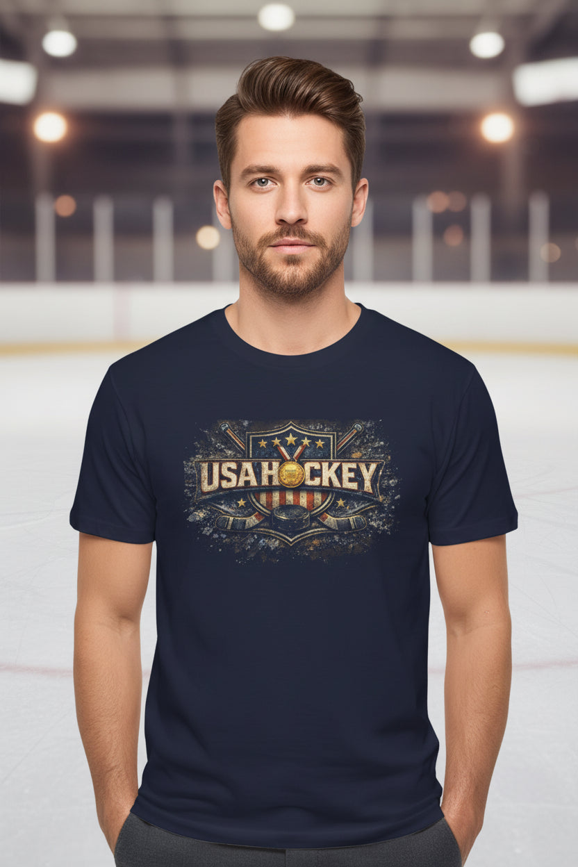 Navy Tshirt with USA Hockey