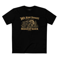 Midnight Rider Tee — "We Ride Tonight" Vintage Motorcycle Patriot Shirt