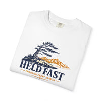 Christian T-Shirt | Held Fast Through Every Season | Psalm 112:7 | High Altitude Veteran-Owned | Liberty & Victory Co.