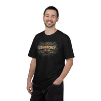 Michigan Connection Hockey Gold T-Shirt | Vintage Milan 2020 Design | Garment-Dyed Cotton | Liberty & Victory