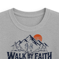 Mountain Faith | Walk by Faith — Sisters Edition Youth T-Shirt Mountain Graphic | Veteran-Owned Small Business | Liberty & Victory Co.