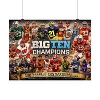 Big Ten Champions Poster | College Football Basketball Hockey Baseball Legends & Leaders Wall Art | Victory-One | Liberty & Victory