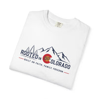 Mountain Faith | Rooted in Colorado — T-Shirt Colorado 150 × Faith. Family. Freedom. | Veteran-Owned Small Business | Liberty & Victory Co.