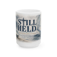 Still Held-Not Luck Ceramic Mug — Nautical Vintage Coffee Cup (Faith, Grit, Saltwater)