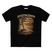 America 250 T-Shirt | Just Getting Started 1776 | Patriotic Christian Apparel | Liberty & Victory