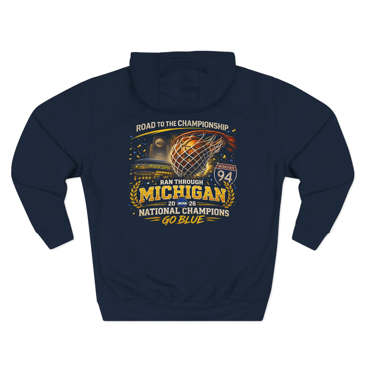 Michigan Wolverines Hoodie | Go Blue National Champions Vintage Block M Pullover Sweatshirt | Victory-One | Liberty & Victory