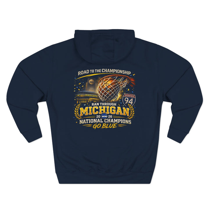 Michigan Wolverines Hoodie | Go Blue National Champions Vintage Block M Pullover Sweatshirt | Victory-One | Liberty & Victory