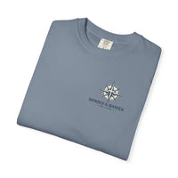Christian T-Shirt | Seek and You Shall Find Sunrise Compass Garment-Dyed Tee | Wonder & Wander | Liberty & Victory