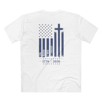Cross & Flag 1776-2026 Front Back Graphic T-Shirt