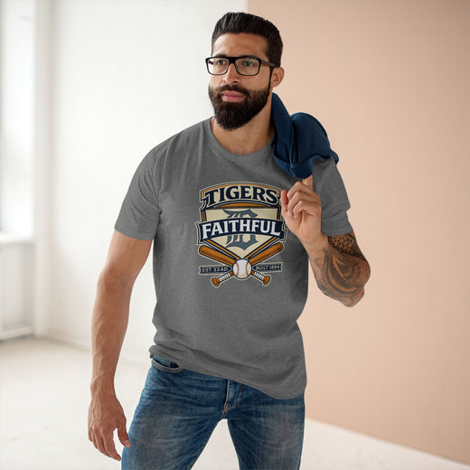 Faith & Sport T-Shirt | Tigers Faithful Vintage Baseball Crest Tee | Victory-In-One | Liberty & Victory