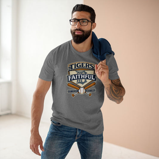 Faith & Sport T-Shirt | Tigers Faithful Vintage Baseball Crest Tee | Victory-In-One | Liberty & Victory