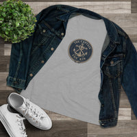 Nautical 'The Captain' Women's Cotton Tee – Vintage Anchor Sunset Graphic