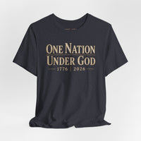 Christian Patriotic T-Shirt | One Nation Under... 1776–2026 1776 Founders Line | Liberty-In-One | Liberty & Victory