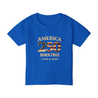 Patriotic Toddler T-Shirt | America 250 Born Free | Liberty & Victory