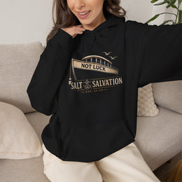 Coastal Faith Hoodie | Salt & Salvation "Not Luck" Nautical Anchor Sweatshirt | Veteran-Owned | Liberty & Victory Co.