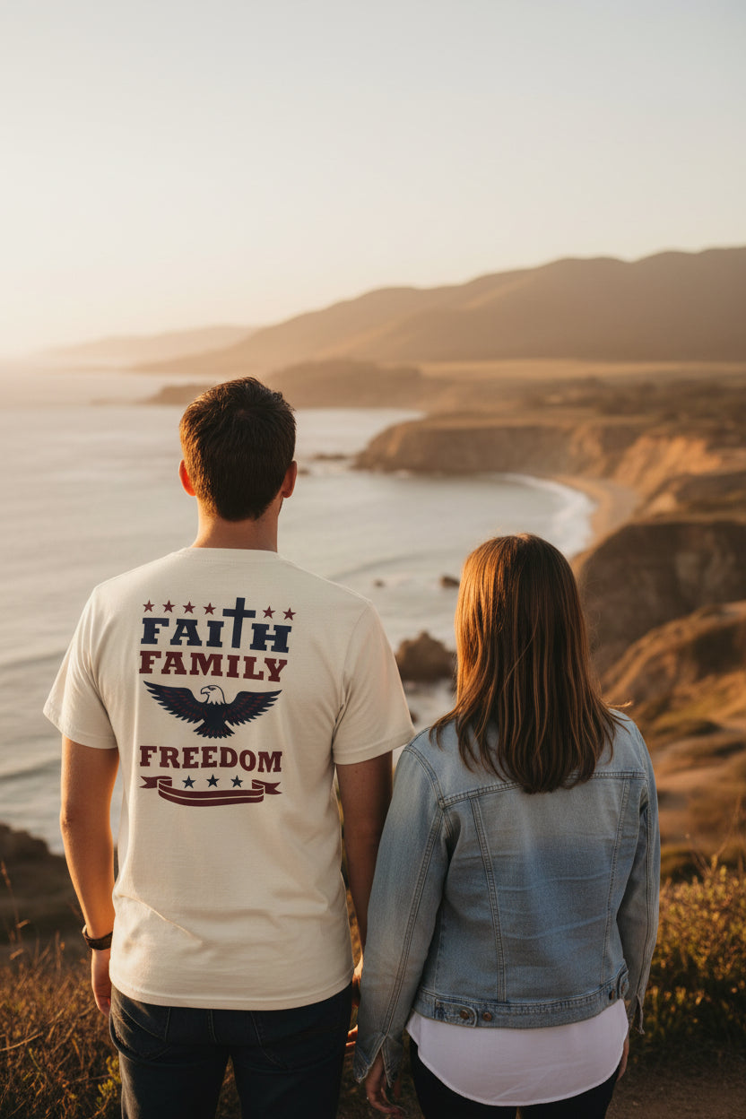 Faith Family Freedom Tee | Christian Patriotic Shirt | In Deo Vincimus