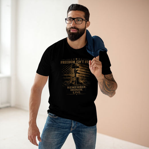 Patriotic Veteran T-Shirt | Freedom Isn't Free Front Print | Memorial Tee | Liberty & Victory Co.